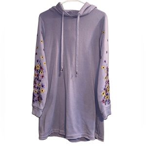 Beautiful Lavender floral Hoodie- size SMALL